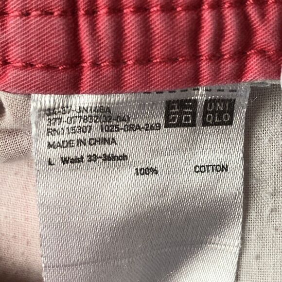 Uniqlo Men’s Elastic Drawstring Waist Light Red Size Large - Picture 5 of 16